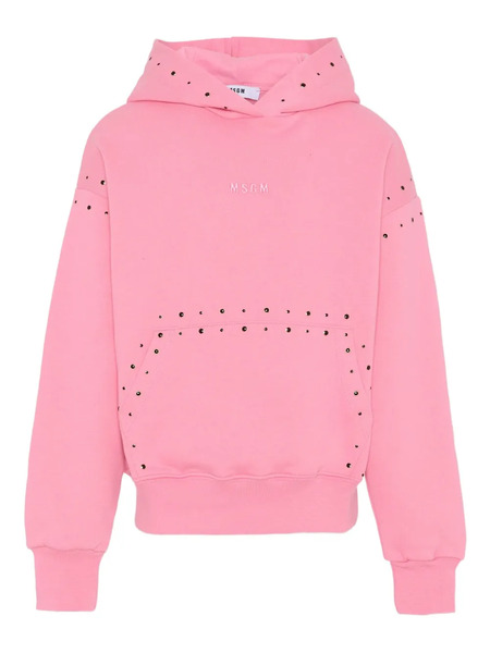  Msgm Kids Studded Hoodie - Pink 