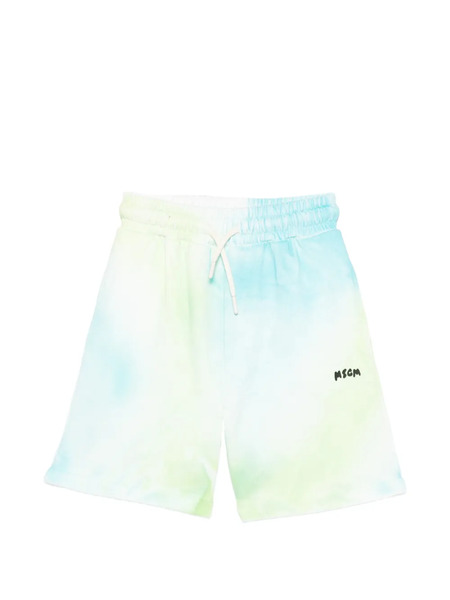  Msgm Kids Tie-dye Shorts - Blue 