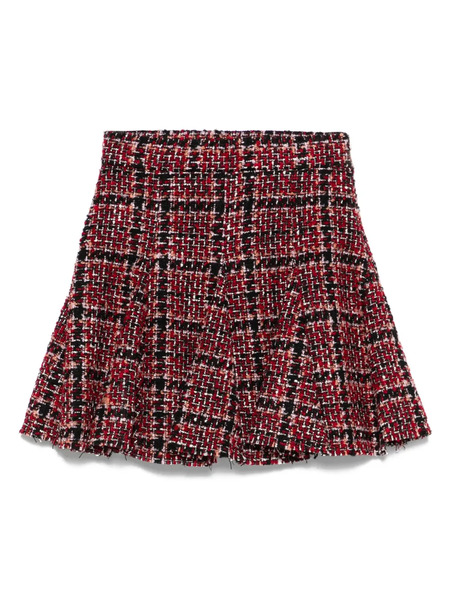 Msgm Kids Tweed Pleated Skirt - Red 