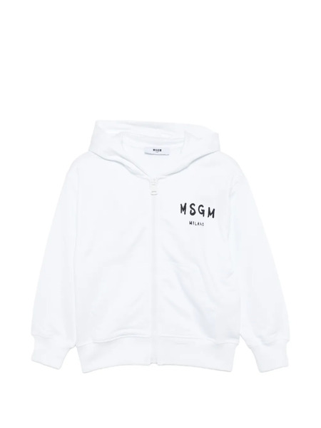  Msgm Kids Zip Hoodie - White 