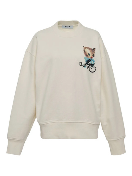  Msgm Kitten Sweatshirt - Neutrals 