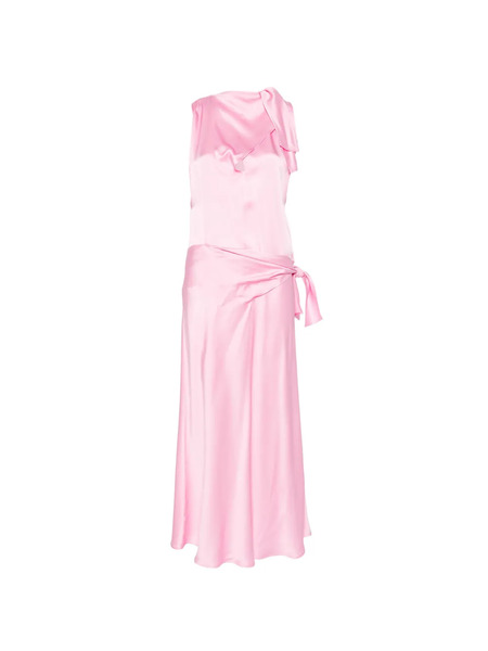  Msgm Knot Sleeveless Midi Dress - Pink 
