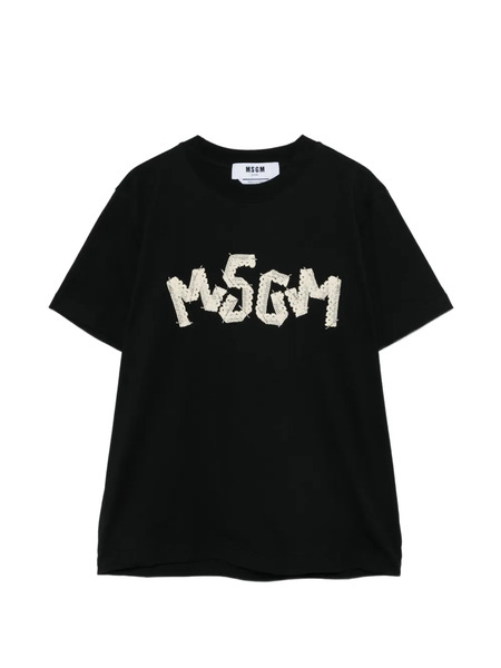  Msgm Lace Logo T-shirt - Black 