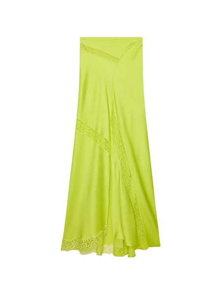 Msgm Lace Panelled Maxi Skirt - Green 