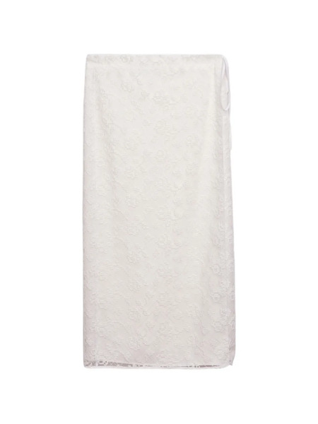  Msgm Lace Tie Maxi Skirt - White 