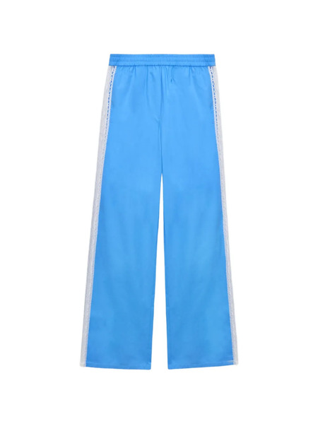  Msgm Lace Trim Trousers - Blue 