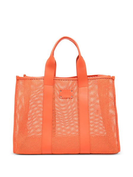  Msgm Large Logo-detail Tote Bag - Orange 