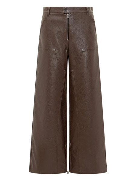 Msgm Leather Trousers - Brown 
