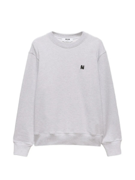  Msgm Logo-detail Crew-neck Sweatshirt - Grey 