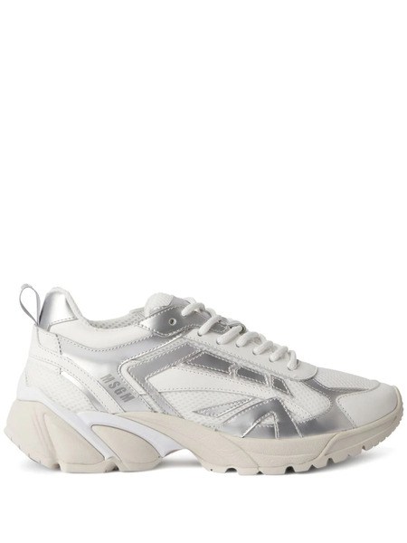  Msgm Logo-embossed Panelled Sneakers - White 