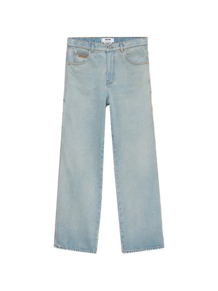  Msgm Logo-embroidered Pocket Jeans - Blue 