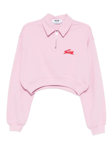 Msgm Logo-embroidered Top - Pink 