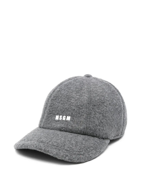  Msgm Logo-lettering Cap - Grey 