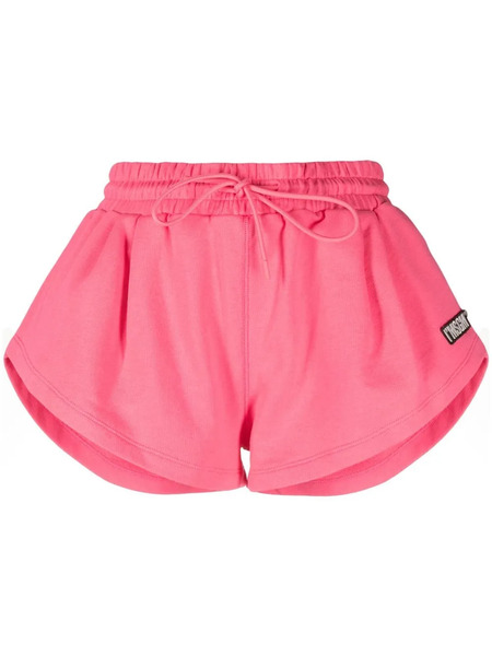  Msgm Logo-patch Track Shorts - Pink 