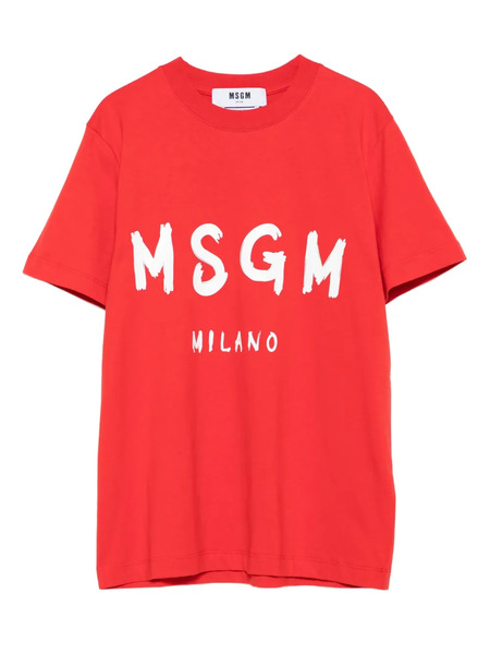  Msgm Logo-print Cotton T-shirt - Red 