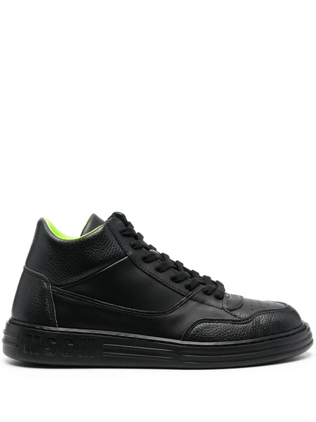  Msgm Logo-print High-top Sneakers - Black 