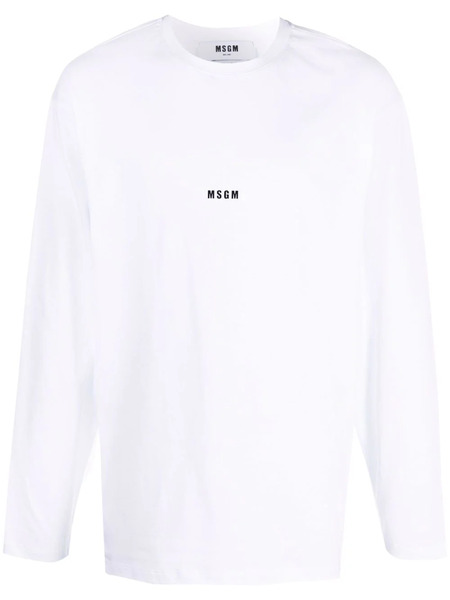  Msgm Logo-print Longsleeved T-shirt - White 