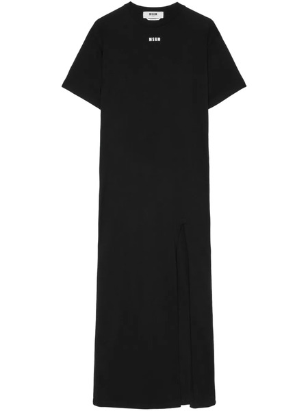  Msgm Logo-print Maxi Dress - Black 