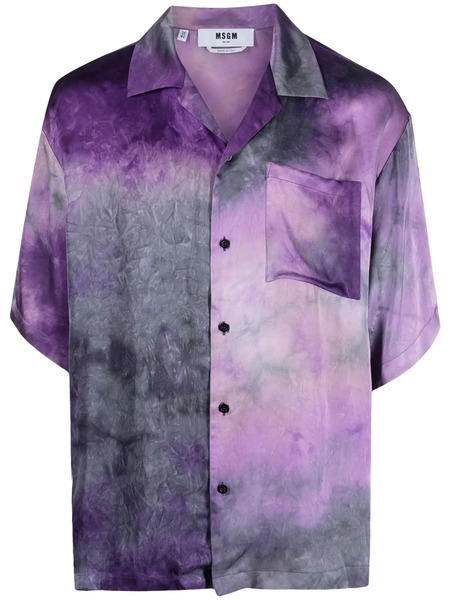  Msgm Logo-print Short-sleeve Shirt - Purple 