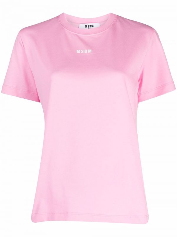 Msgm Logo-print Short-sleeved T-shirt - Pink 