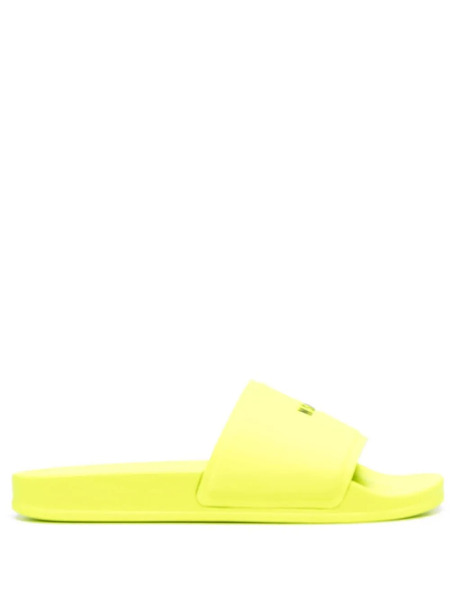  Msgm Logo-print Sliders - Yellow 