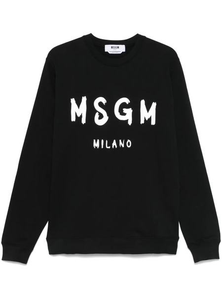 Msgm Logo-print Sweatshirt - Black 