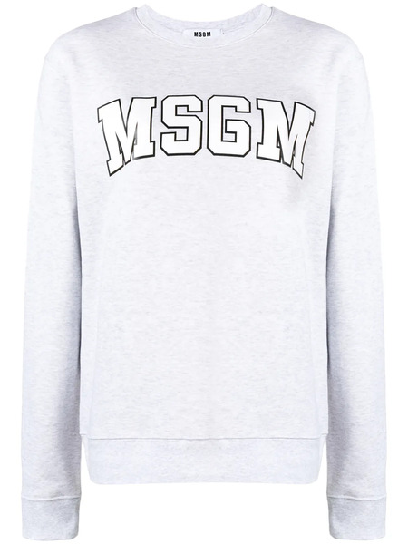  Msgm Logo Sweatshirt - Grey 