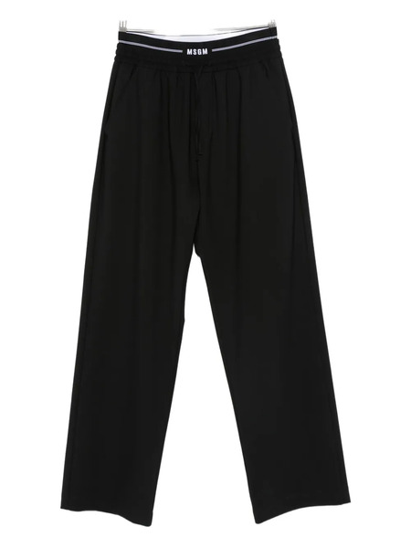  Msgm Logo-waistband Pants - Black 