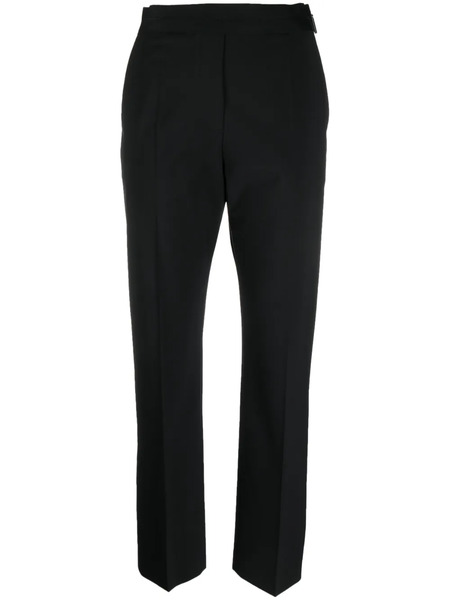  Msgm Logo-waistband Tapered Trousers - Black 