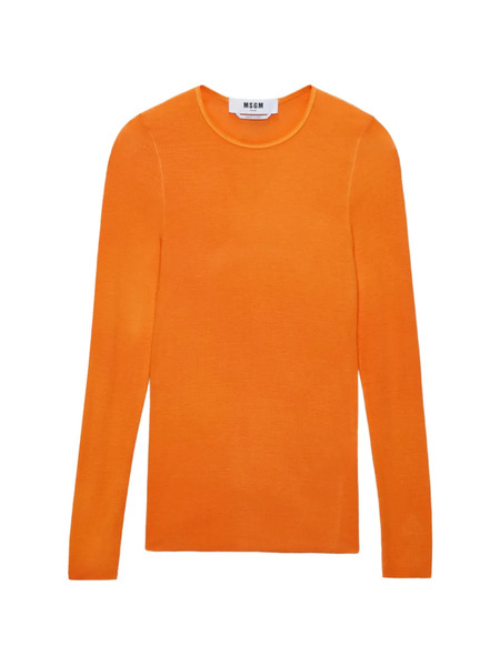  Msgm Long-sleeve Crew Neck Top - Orange 