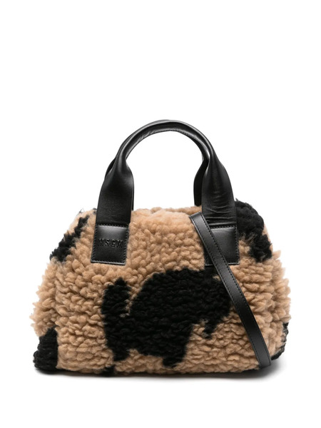  Msgm Medium Faux-fur Tote Bag - Neutrals 