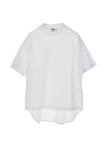  Msgm Mesh Panel T-shirt - White 