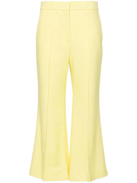  Msgm Mid-rise Cropped Trousers - Yellow 