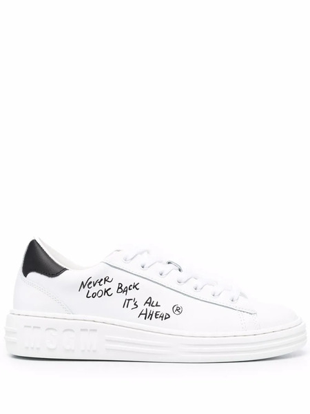  Msgm Never Look Back Sneakers - White 