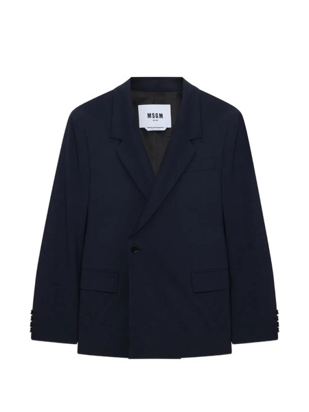  Msgm Notched-lapel Single-breasted Blazer - Blue 