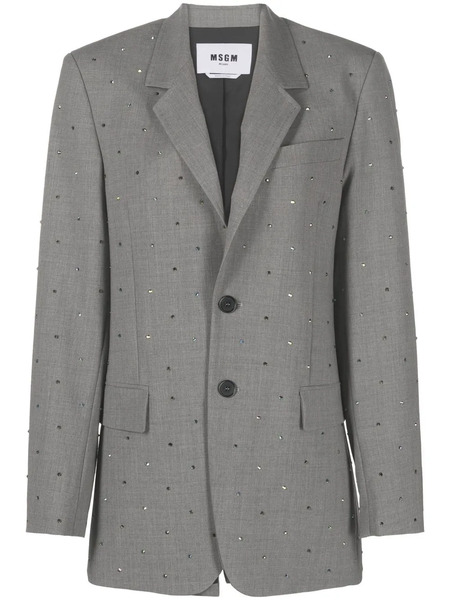  Msgm Notched-lapel Single-breasted Blazer - Grey 