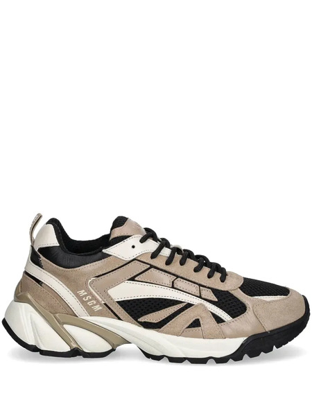  Msgm Panelled Lace-up Sneakers - Grey 