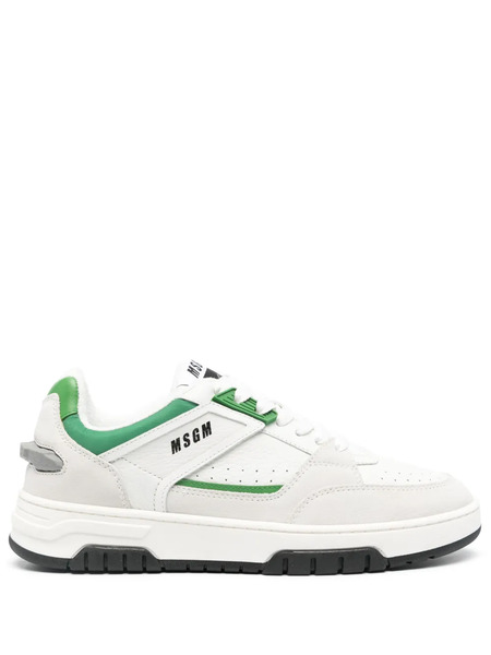  Msgm Panelled Leather Sneakers - Neutrals 