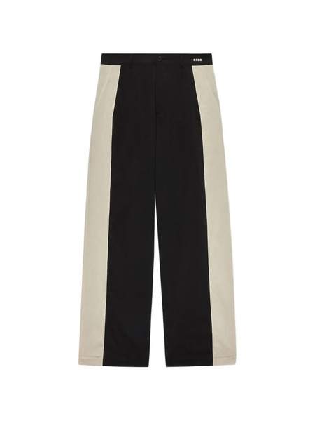 Msgm Panelled Straight-leg Trousers - Black 