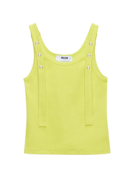  Msgm Pearl Tie Strap Top - Yellow 