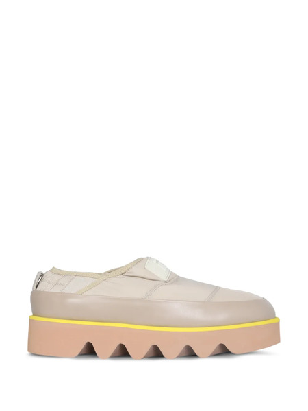  Msgm Platform Logo Patch Sneakers - Neutrals 