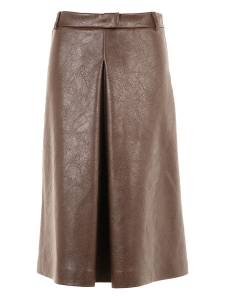  Msgm Pleated Midi Skirt - Brown 