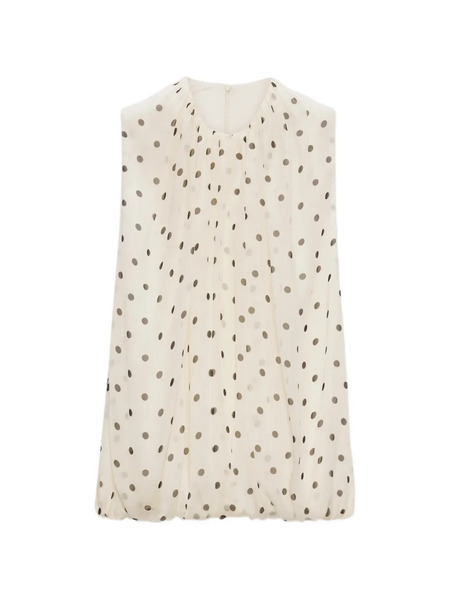  Msgm Polka Dot Sleeveless Blouse - Neutrals 