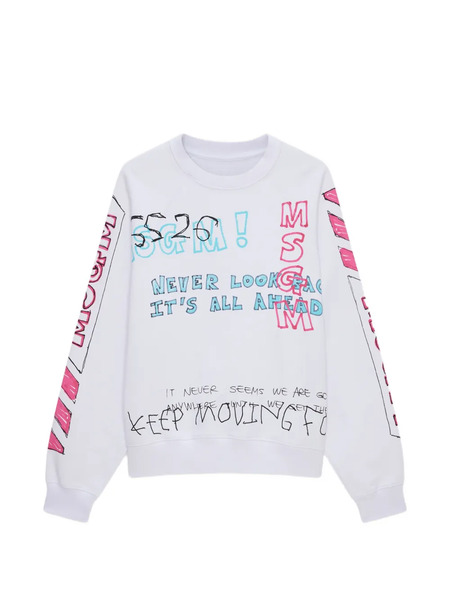  Msgm Print-detail Sweatshirt - White 