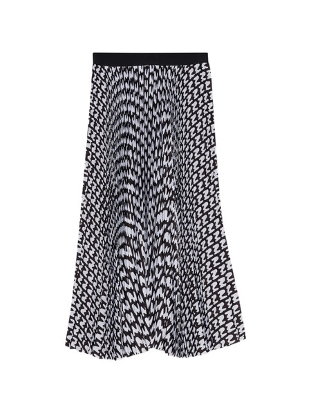  Msgm Printed Midi Pleated Skirt - Black 
