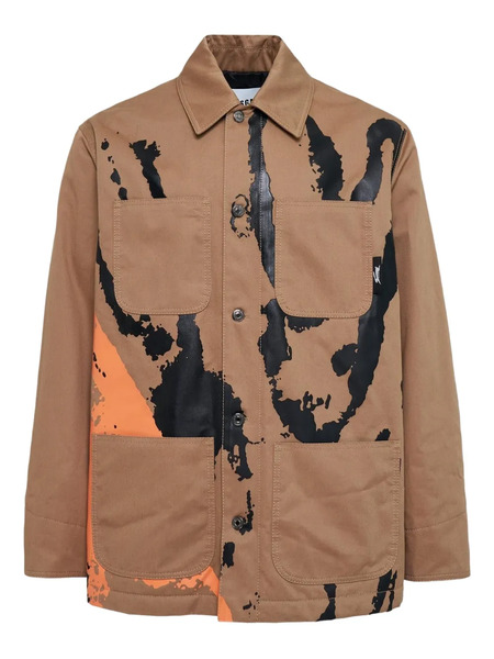  Msgm Printed Shirt Jacket - Brown 