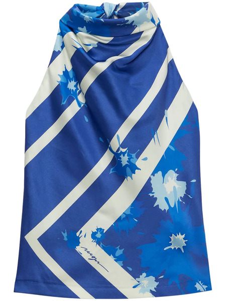  Msgm Printed Top - Blue 