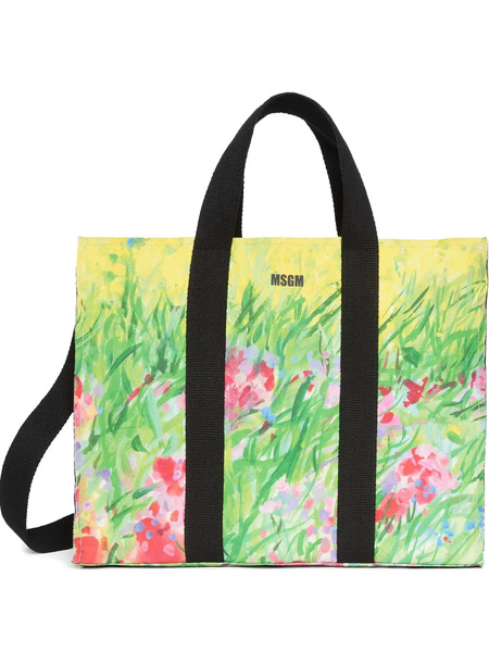  Msgm Printed Tote Bag - Green 