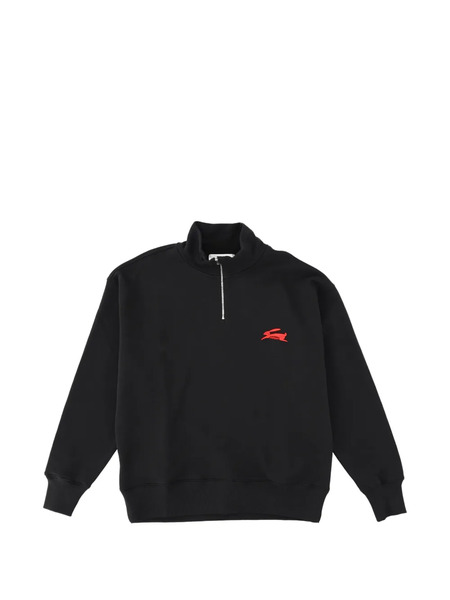  Msgm Quarter-zip Rabbit Sweatshirt - Black 