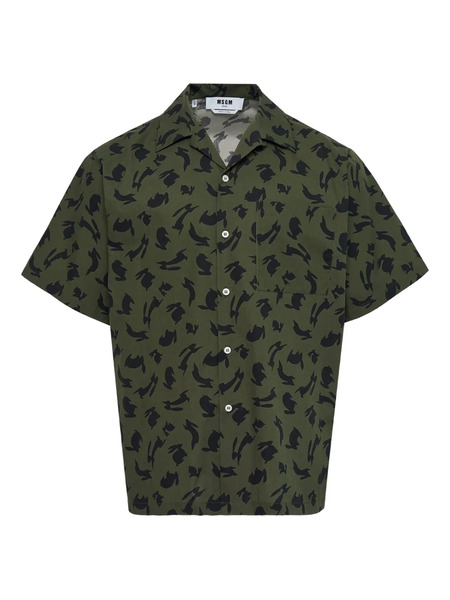  Msgm Rabbit-print Button-up Shirt - Green 